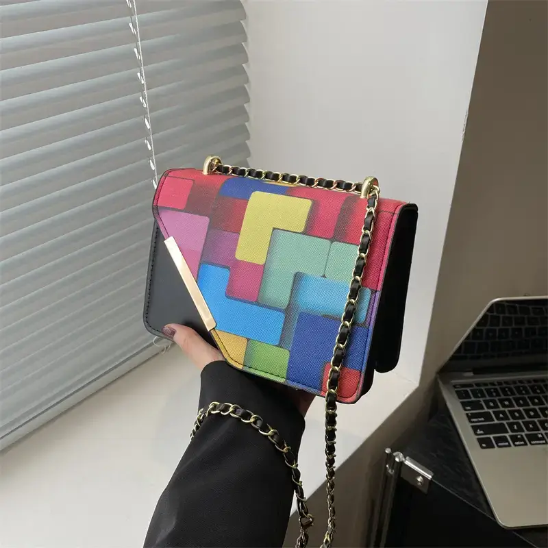 2024 Women's Square Patterned Crossbody Bag