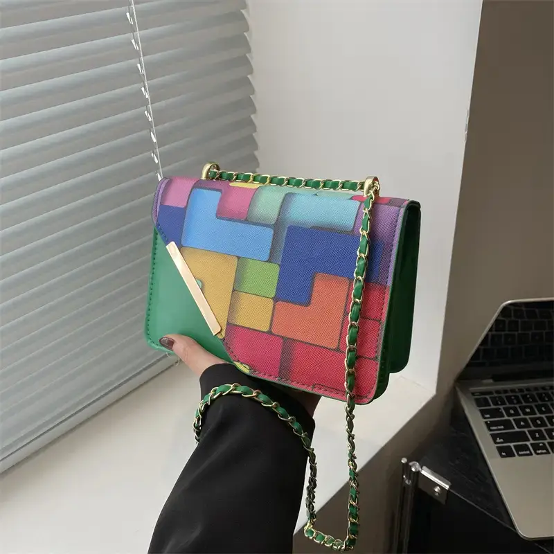 2024 Women's Square Patterned Crossbody Bag