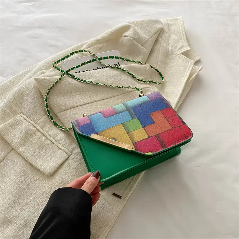 2024 Women's Square Patterned Crossbody Bag