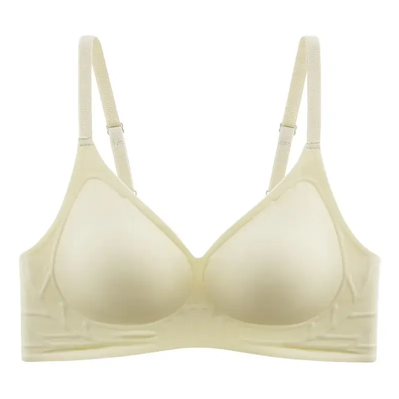 Red Gathered Bra with Adjustable Straps for Women - Image 2