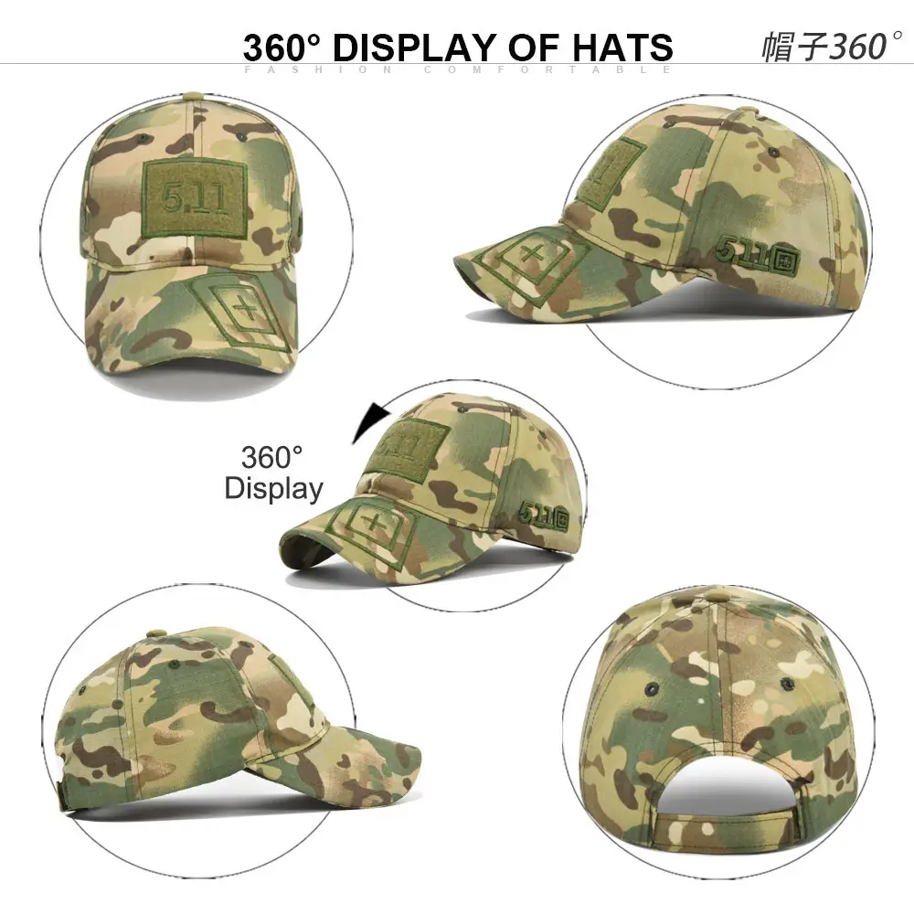 Military Camo Embroidered Cap 511 Black - Image 18