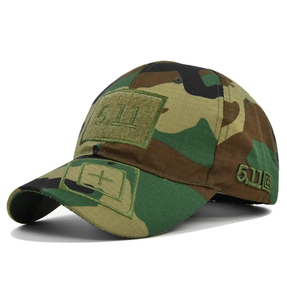 Military Camo Embroidered Cap 511 Black - Image 7