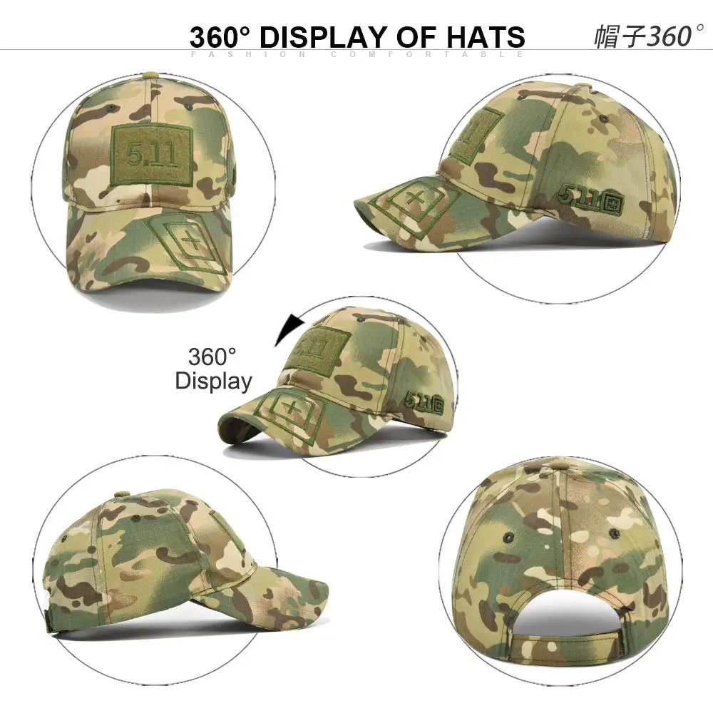 Military Camo Embroidered Cap 511 Black — feature 16