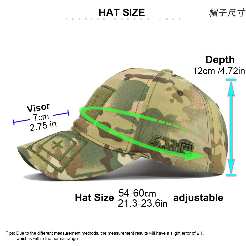 Military Camo Embroidered Cap 511 Black — feature 4