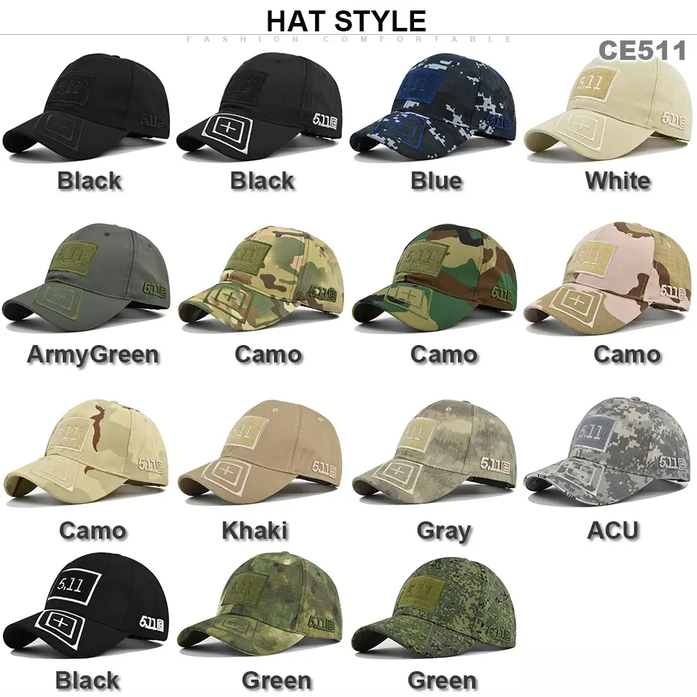 Military Camo Embroidered Cap 511 Black — feature 5