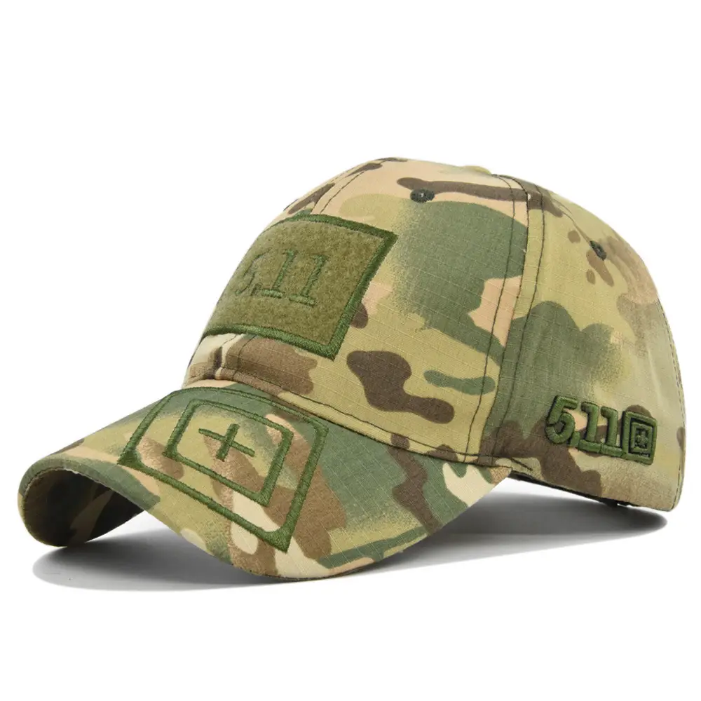 Military Camo Embroidered Cap 511 Black — feature 7
