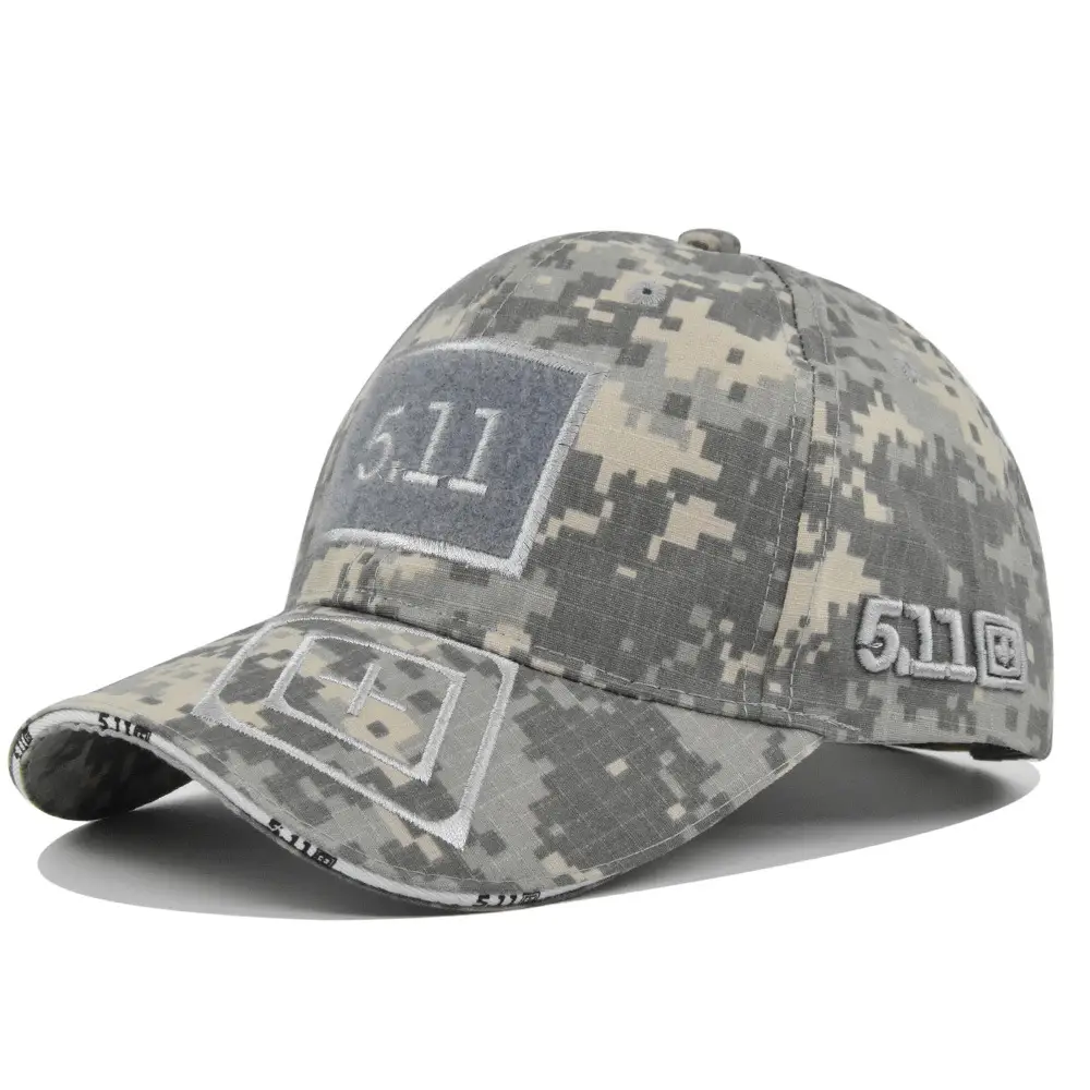 Military Camo Embroidered Cap 511 Black - Image 11