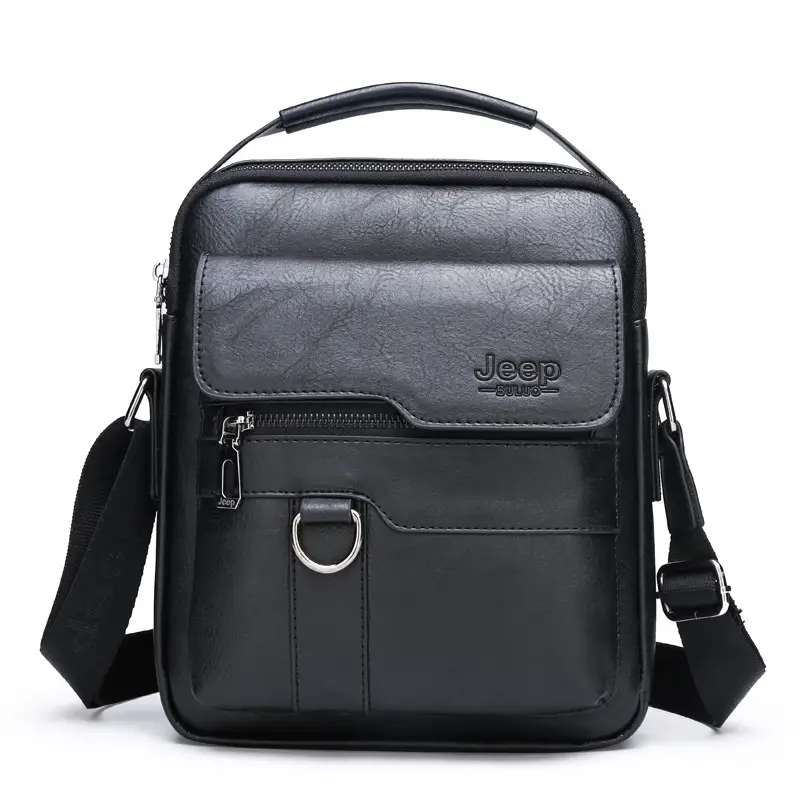 Men's Leather Crossbody Bag Casual Business Commute