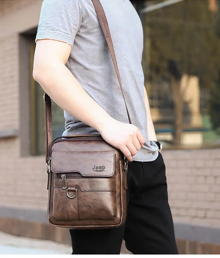 Men's Leather Crossbody Bag Casual Business Commute — feature 8