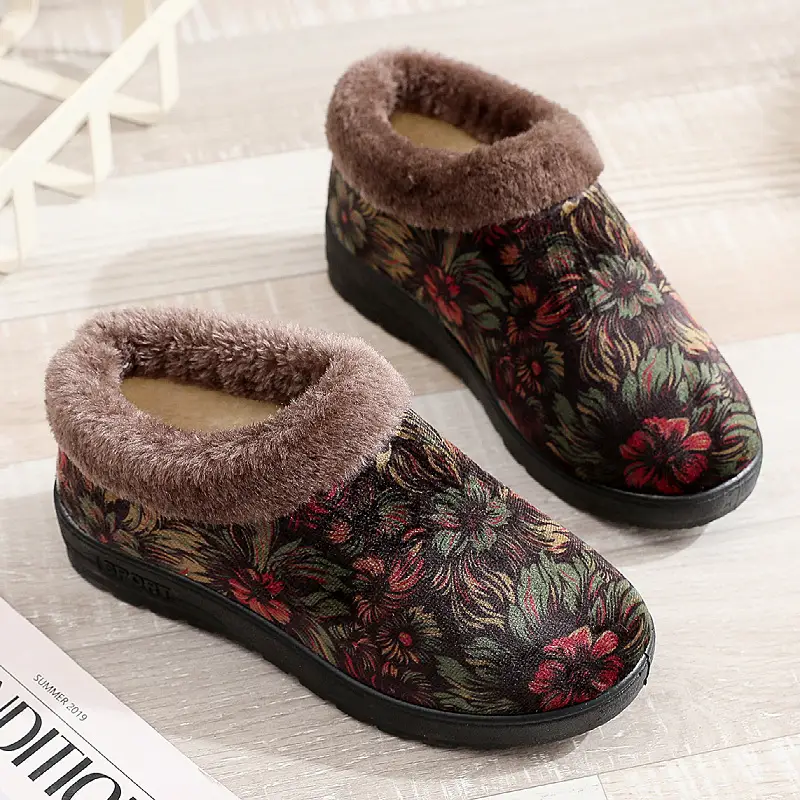 2026 Winter New Cotton Shoes for Women, Non-Slip Soft-Soled Home Slippers for Middle-Aged and Elderly Mothers, Warm Velvet Cotton Shoes - Image 10