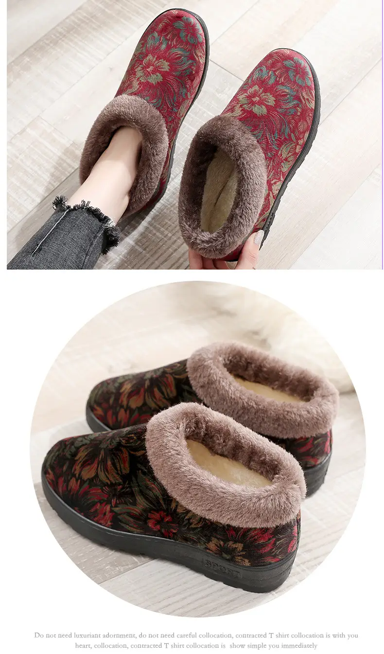 2026 Winter New Cotton Shoes for Women, Non-Slip Soft-Soled Home Slippers for Middle-Aged and Elderly Mothers, Warm Velvet Cotton Shoes — feature 10