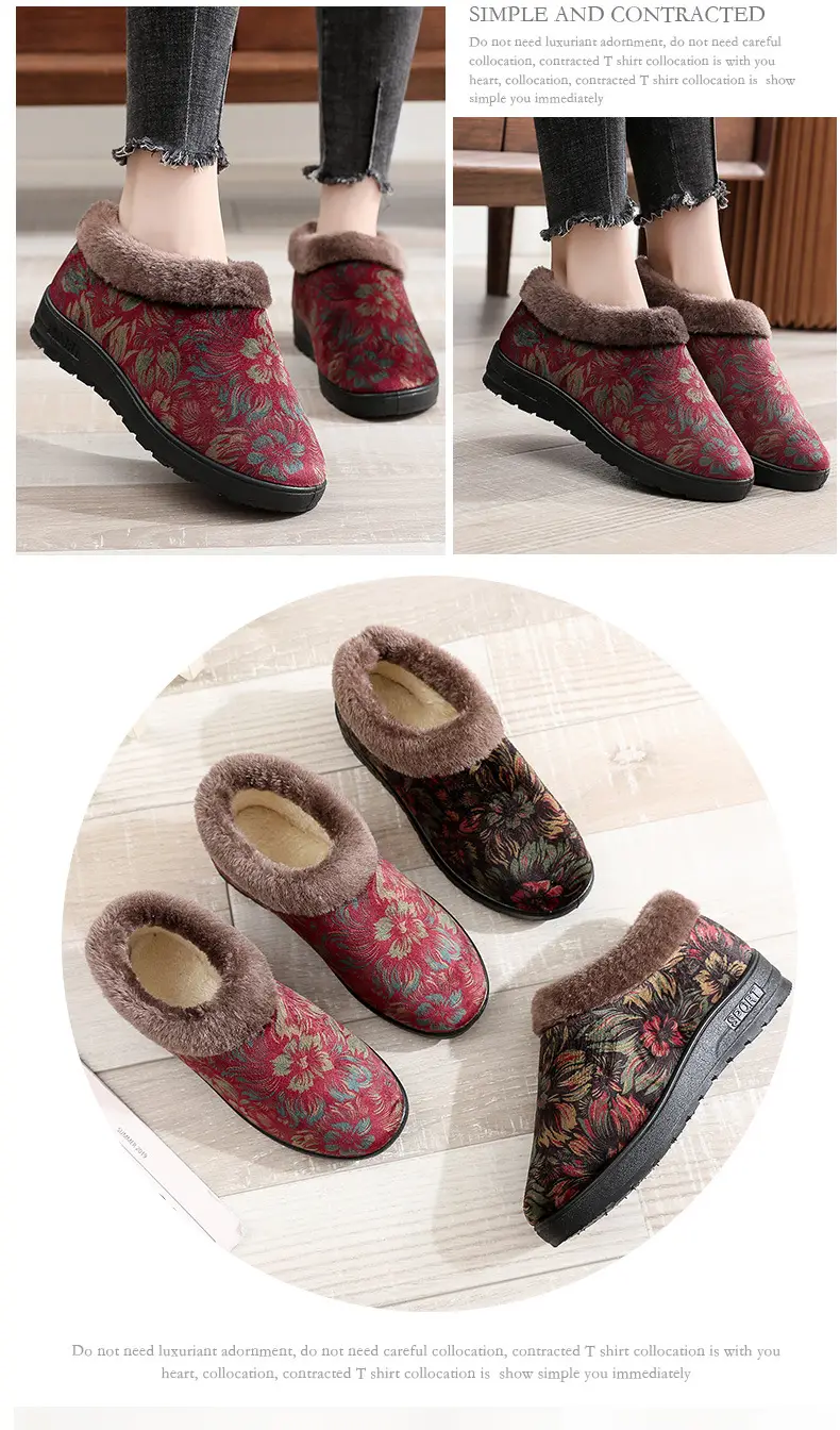 2026 Winter New Cotton Shoes for Women, Non-Slip Soft-Soled Home Slippers for Middle-Aged and Elderly Mothers, Warm Velvet Cotton Shoes — feature 7