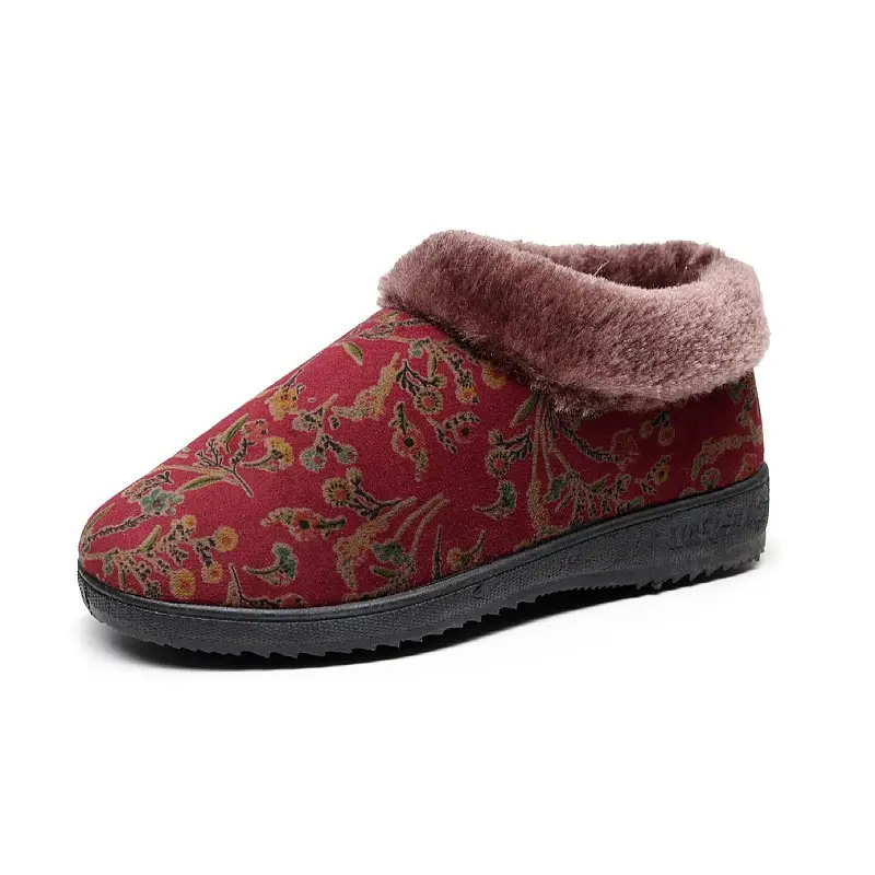2026 Winter New Cotton Shoes for Women, Non-Slip Soft-Soled Home Slippers for Middle-Aged and Elderly Mothers, Warm Velvet Cotton Shoes - Image 3