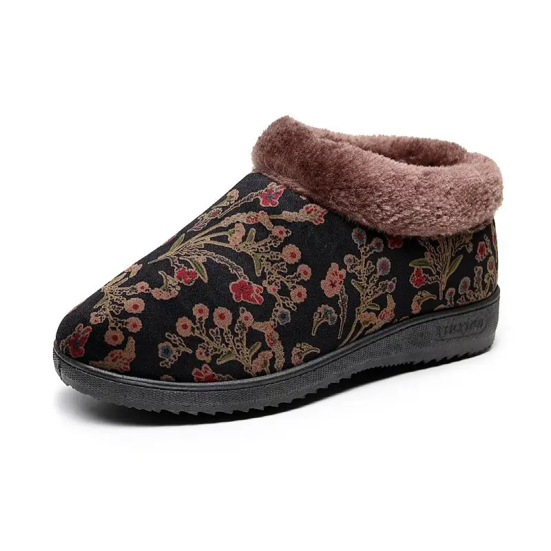 2026 Winter New Cotton Shoes for Women, Non-Slip Soft-Soled Home Slippers for Middle-Aged and Elderly Mothers, Warm Velvet Cotton Shoes - Image 4