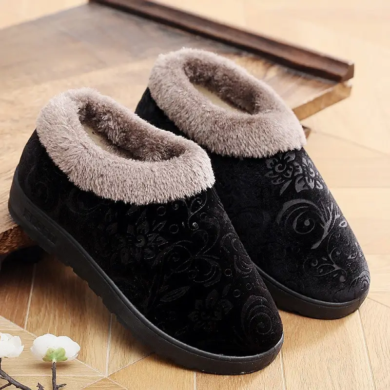 2026 Winter New Cotton Shoes for Women, Non-Slip Soft-Soled Home Slippers for Middle-Aged and Elderly Mothers, Warm Velvet Cotton Shoes - Image 5