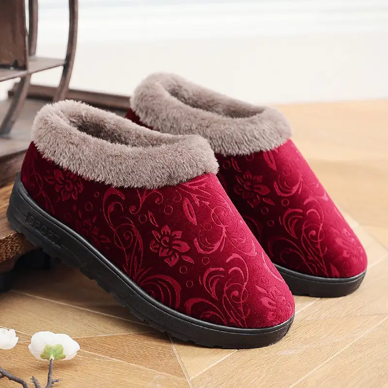 2026 Winter New Cotton Shoes for Women, Non-Slip Soft-Soled Home Slippers for Middle-Aged and Elderly Mothers, Warm Velvet Cotton Shoes - Image 6