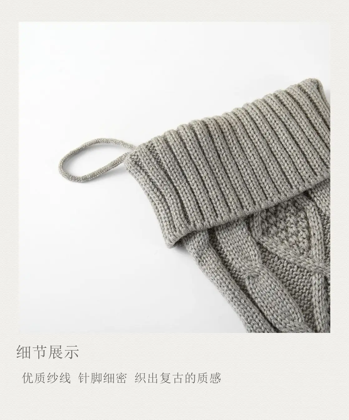 46cm Large Diamond Christmas Stocking Red Green Grey White — feature 7
