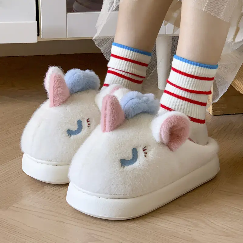 Santa Claus Cotton Slippers for Women, Autumn and Winter 2025 New Style, Indoor Home Cute Warm Clown Plush Slippers