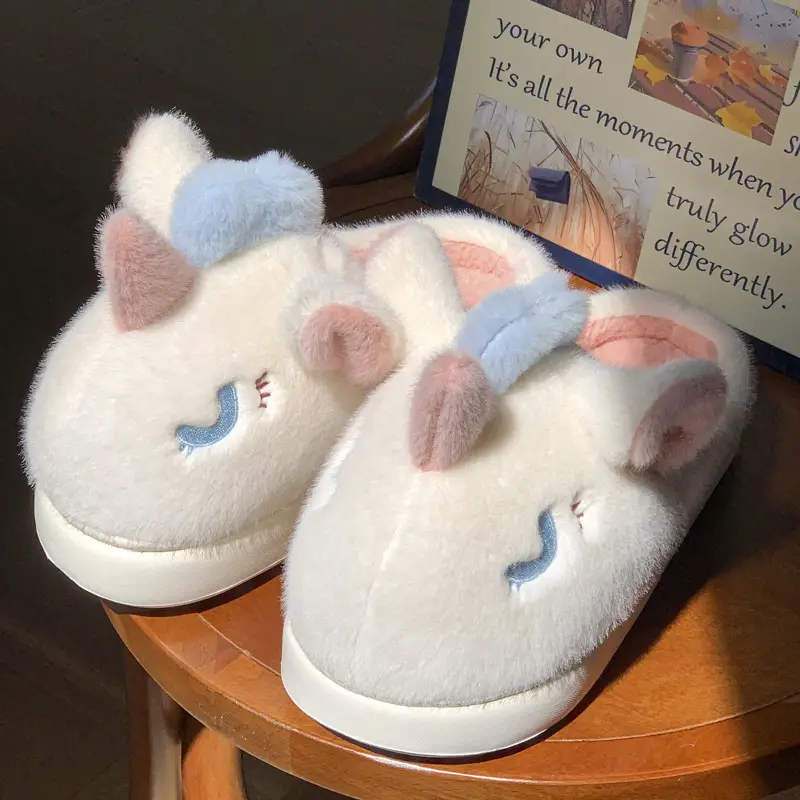 Santa Claus Cotton Slippers for Women, Autumn and Winter 2025 New Style, Indoor Home Cute Warm Clown Plush Slippers