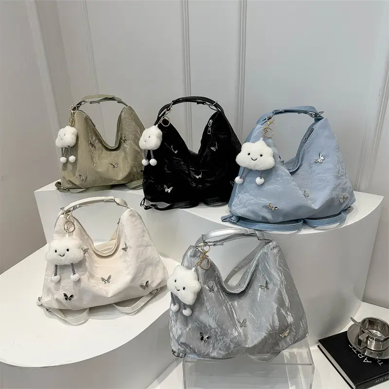 Black Butterfly Embroidered Shoulder Bag for Women - Image 7