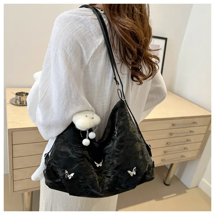 Black Butterfly Embroidered Shoulder Bag for Women — feature 19
