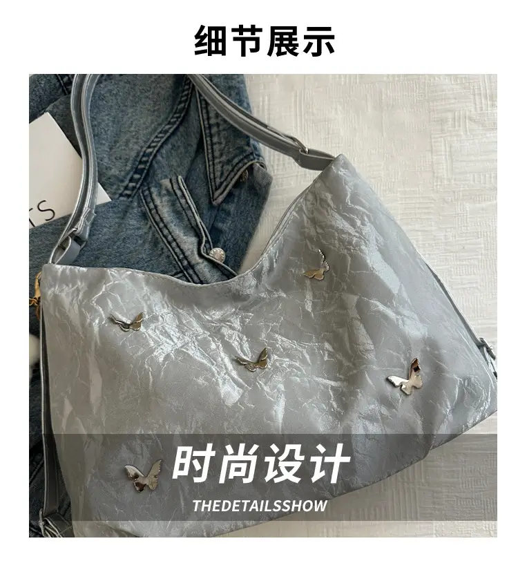 Black Butterfly Embroidered Shoulder Bag for Women — feature 2