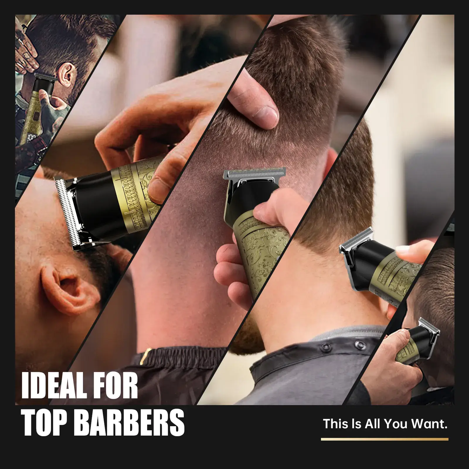 Rechargeable Electric Hair Clipper with 5 Blades