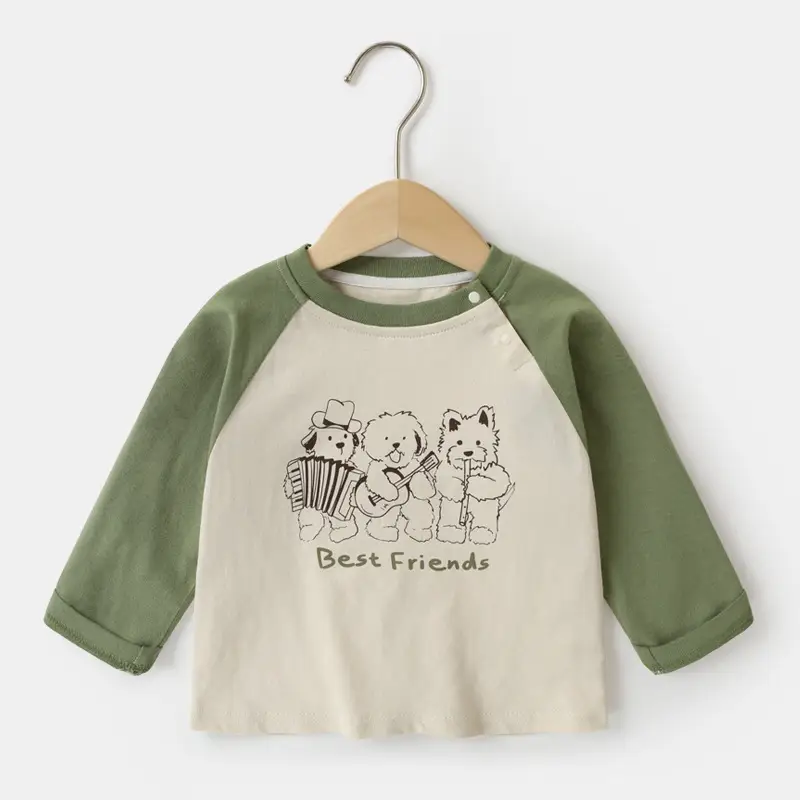 Kaka Panda Long Sleeve T-Shirt for Boys Cream Striped - Image 2