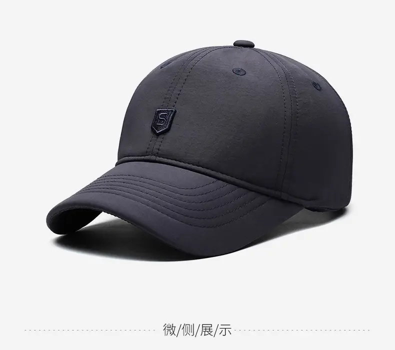Men's Grey Fleece Baseball Cap Waterproof Running Casual — feature 9
