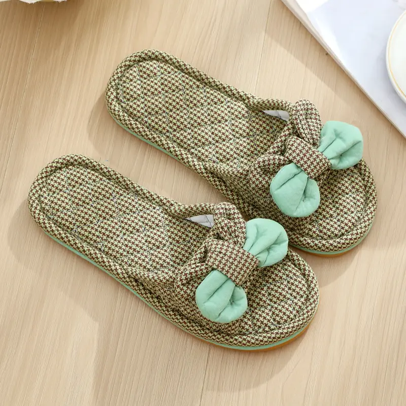 New Cotton Fabric Three-layer Thickened Soft Cloth Bottom Non-slip Men and Women Couple Home Indoor Floor Slippers Spring and Autumn Four Seasons
