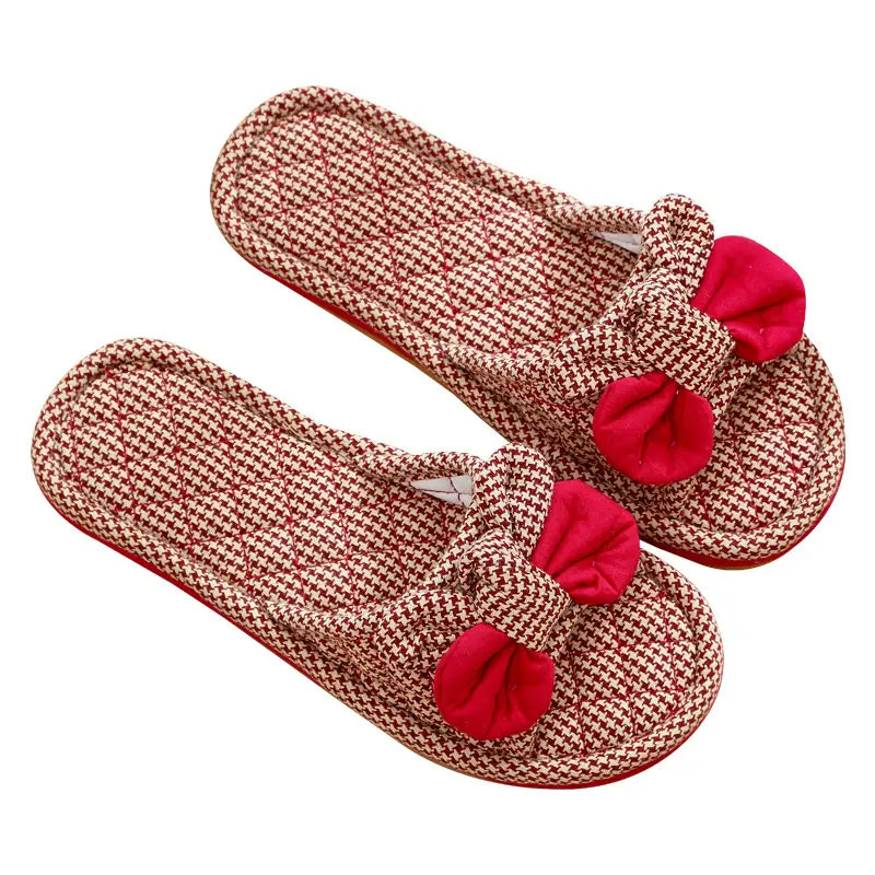 New Cotton Fabric Three-layer Thickened Soft Cloth Bottom Non-slip Men and Women Couple Home Indoor Floor Slippers Spring and Autumn Four Seasons