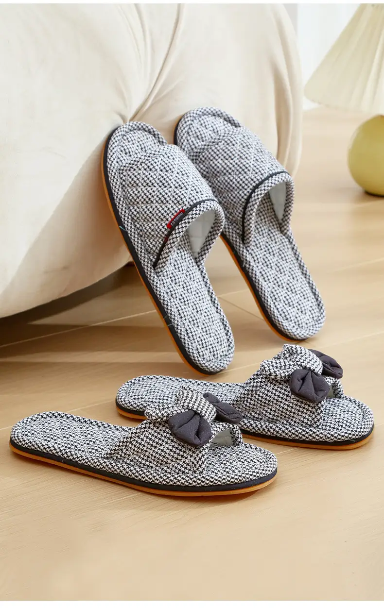 New Cotton Fabric Three-layer Thickened Soft Cloth Bottom Non-slip Men and Women Couple Home Indoor Floor Slippers Spring and Autumn Four Seasons — feature 2