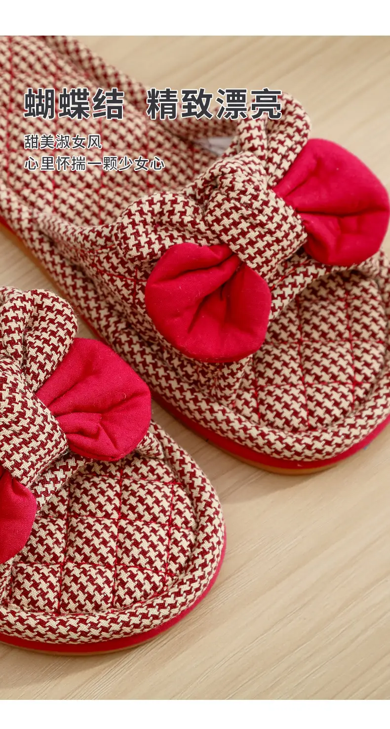 New Cotton Fabric Three-layer Thickened Soft Cloth Bottom Non-slip Men and Women Couple Home Indoor Floor Slippers Spring and Autumn Four Seasons — feature 5