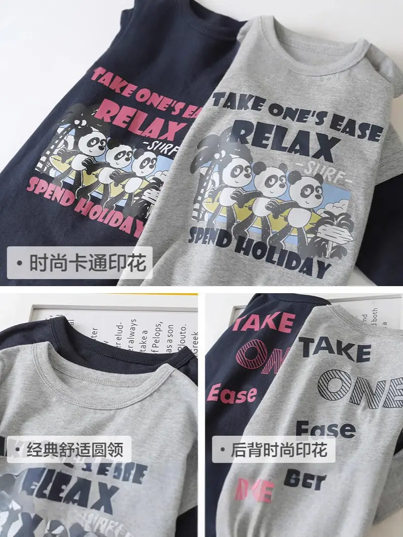 Boys Pure Cotton Fake Two-Piece T-Shirt Spring Fall New Kidsren - Image 5