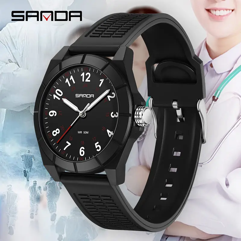 Sanda Quartz Watch for Women White Dial Casual Wear