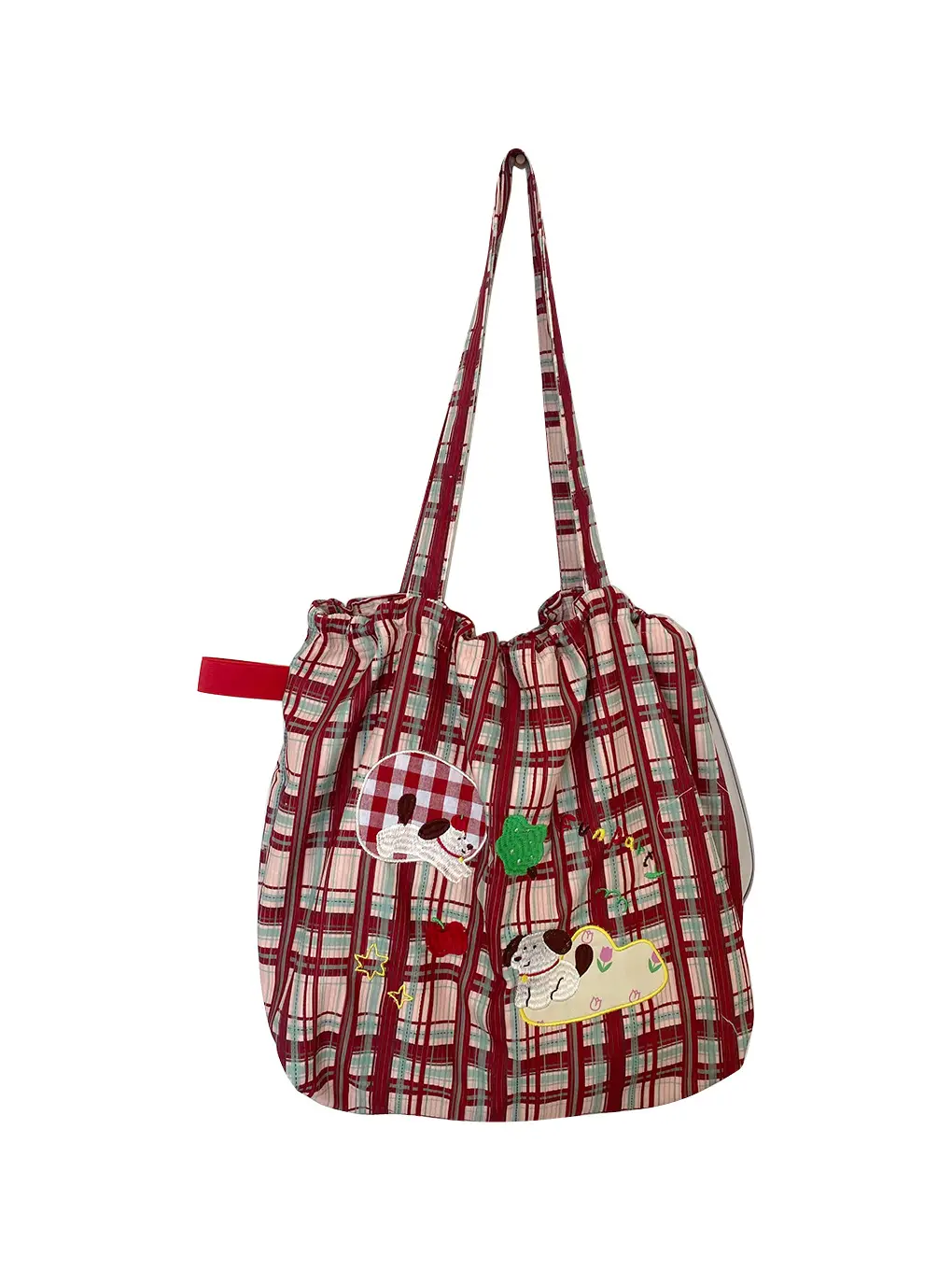 Women's Cartoon Embroidered Drawstring Tote Bag Large Capacity - Image 7