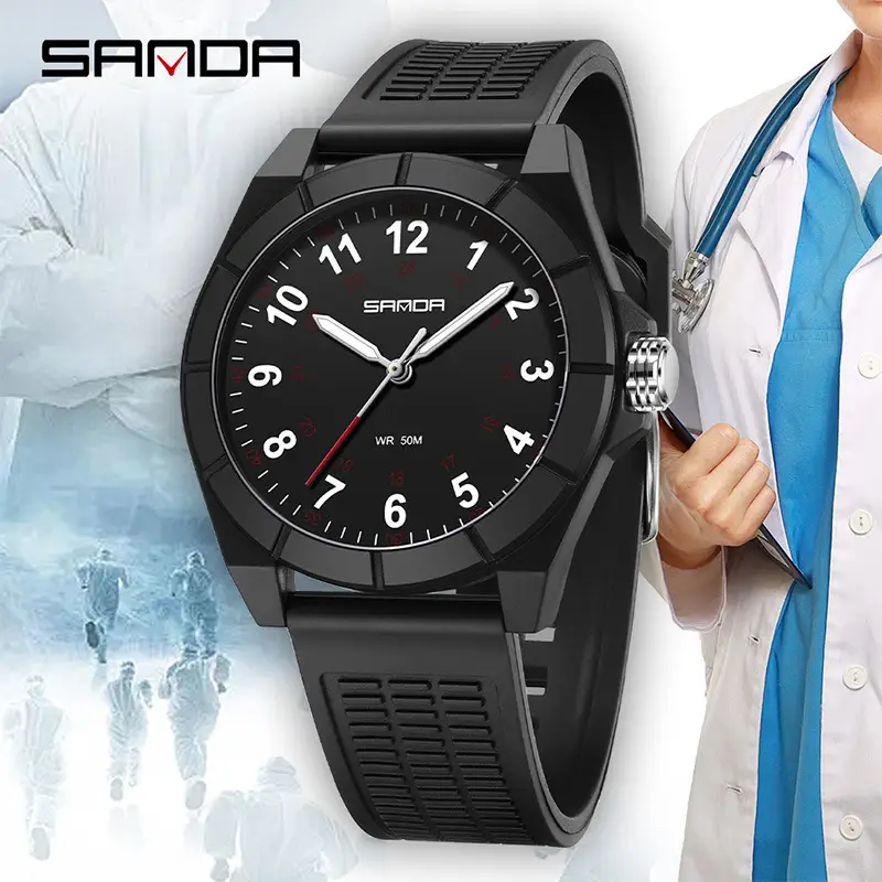 Sanda Neon Blue Quartz Watch for Men Women - Image 5