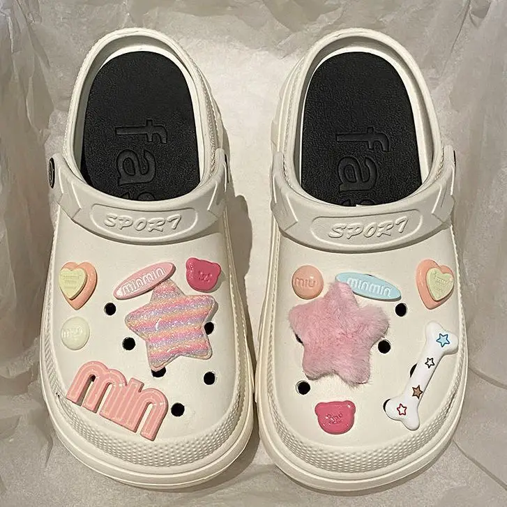 2024 Women's Pink Clogs with Cute Decor - Image 9
