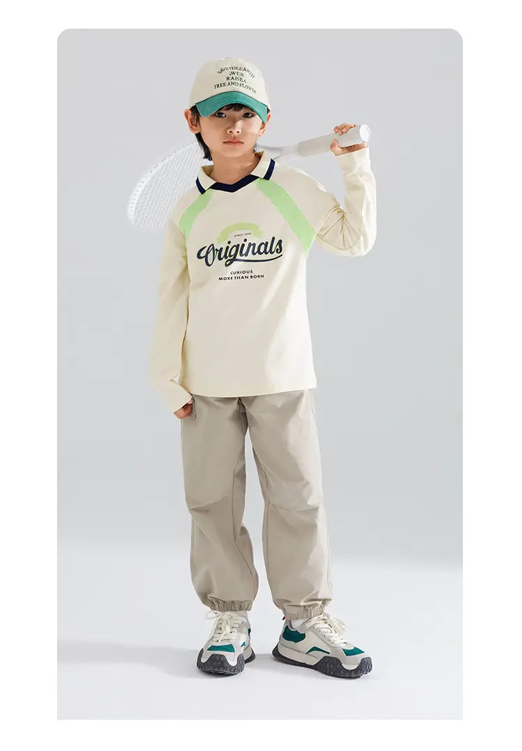 QQduck Boys Long Sleeve T-Shirt Green Blue Medium Large — feature 17