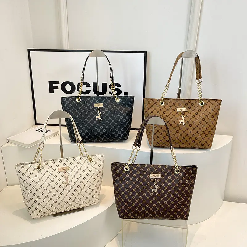 Retro Chain Print Women's Large Capacity Bag - Image 8