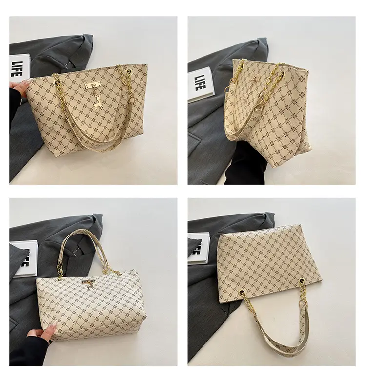 Retro Chain Print Women's Large Capacity Bag — feature 10