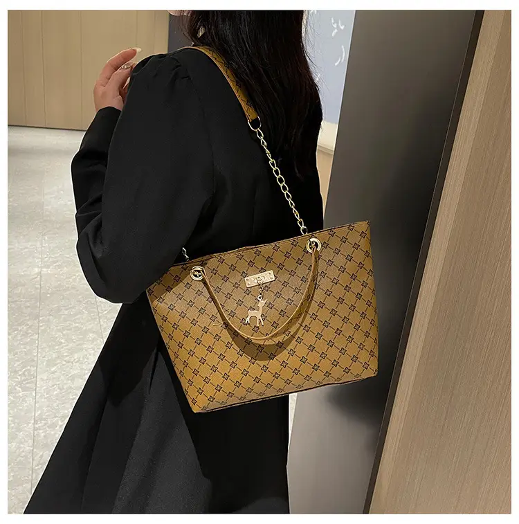Retro Chain Print Women's Large Capacity Bag — feature 18