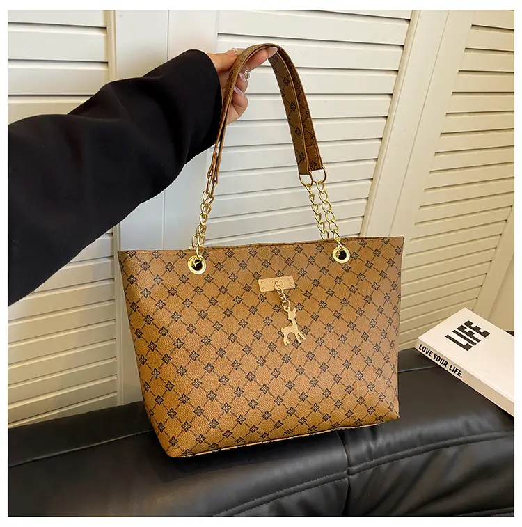 Retro Chain Print Women's Large Capacity Bag — feature 19