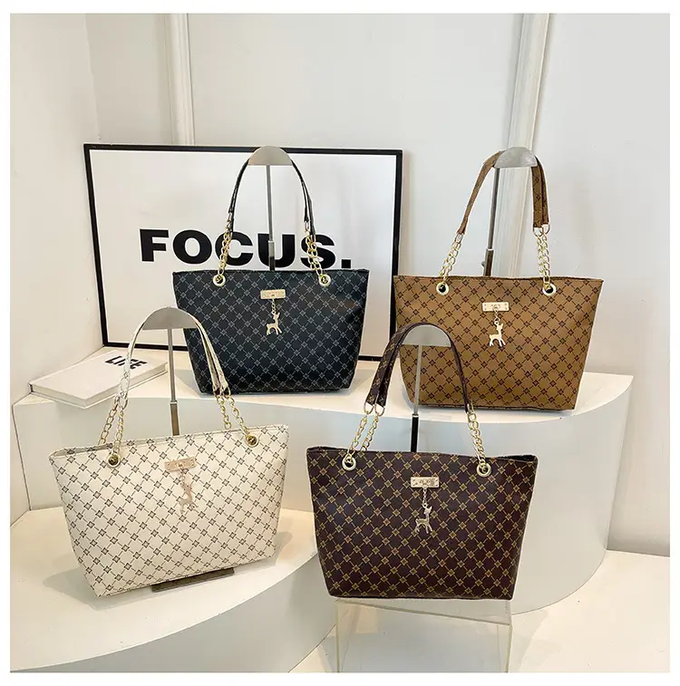 Retro Chain Print Women's Large Capacity Bag — feature 23