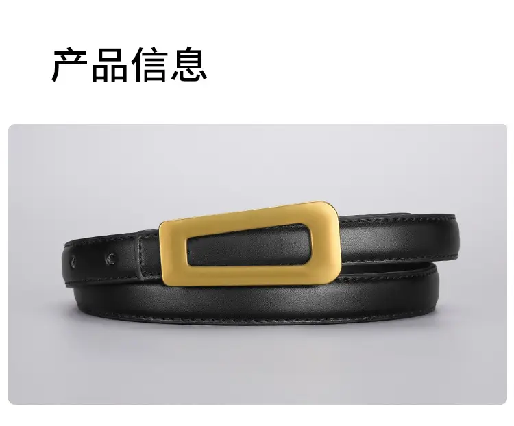 Women Genuine Leather Belt with Gold Buckle — feature 17