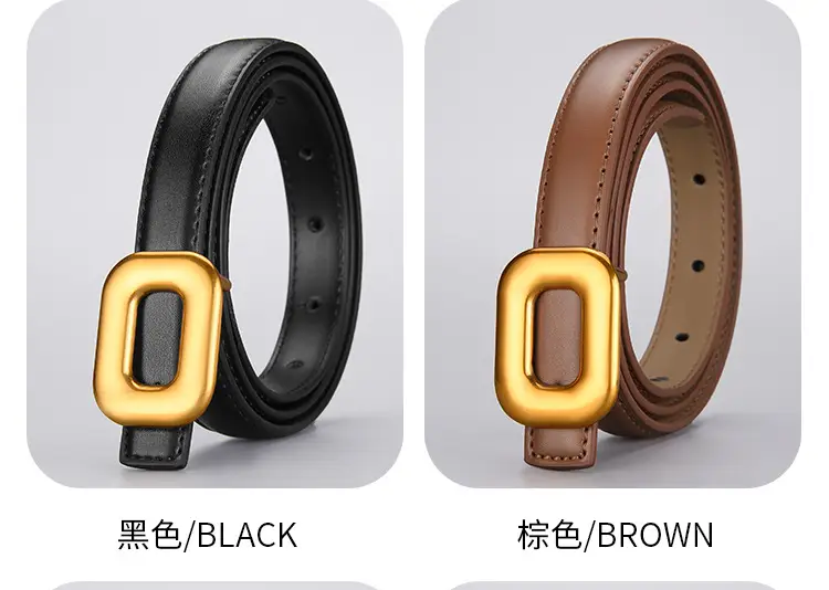 Women Genuine Leather Belt with Gold Buckle — feature 21