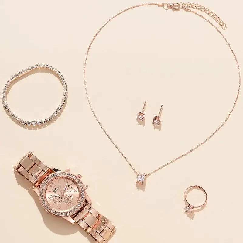 5pcs Set Women's Steel Band Quartz Watch Set - Image 23