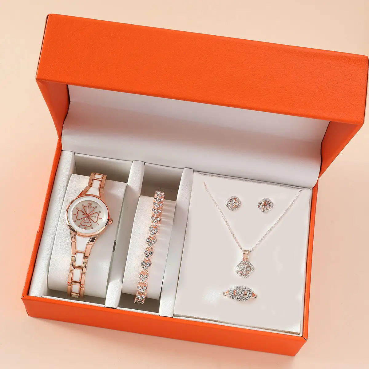 5pcs Set Women's Steel Band Quartz Watch Set - Image 10