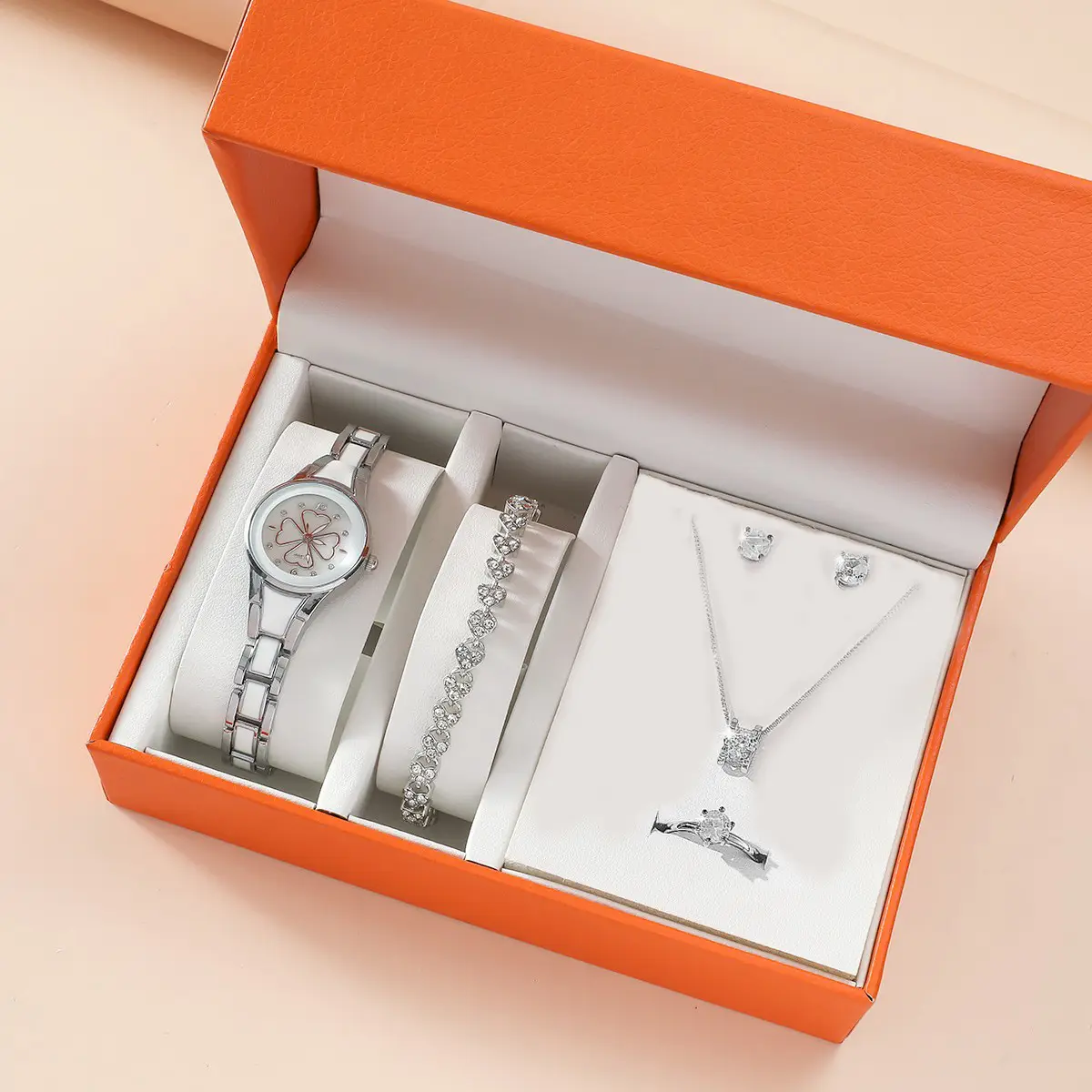 5pcs Set Women's Steel Band Quartz Watch Set - Image 11