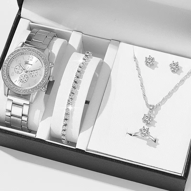 5pcs Set Women's Steel Band Quartz Watch Set - Image 12